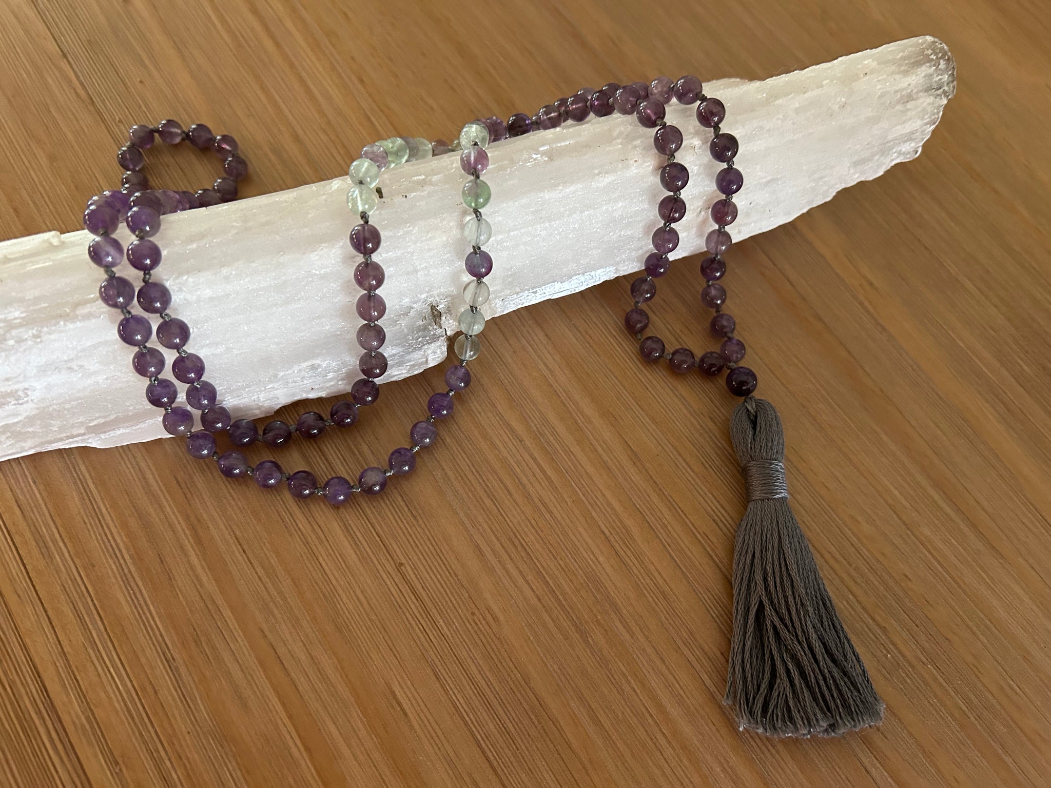 Amethyst and Fluorite Mala