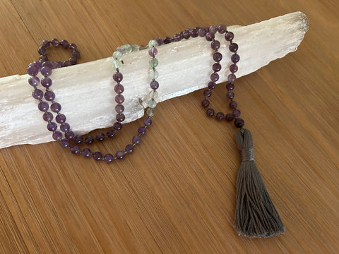 Amethyst and Fluorite Mala