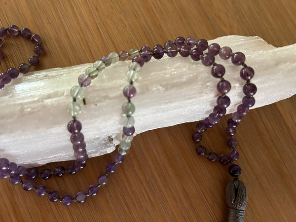 Amethyst and Fluorite Mala