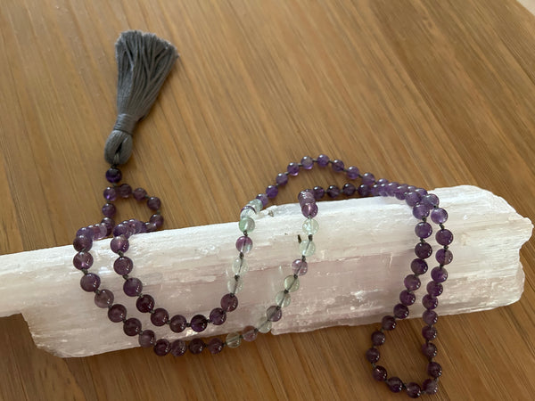 Amethyst and Fluorite Mala