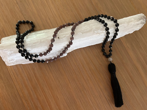 Black Onyx & Purple Aventurine Mala
