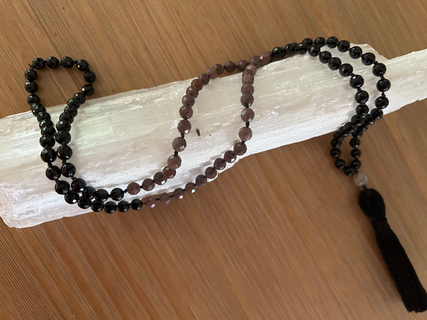 Black Onyx & Purple Aventurine Mala