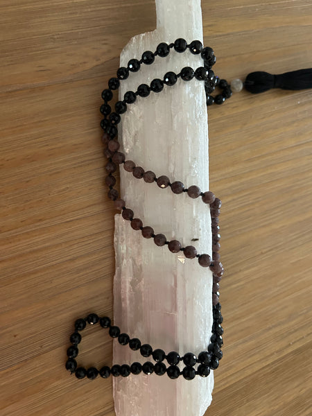 Black Onyx & Purple Aventurine Mala