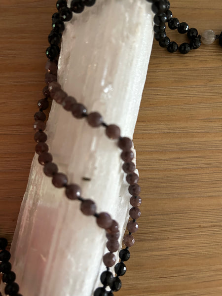 Black Onyx & Purple Aventurine Mala