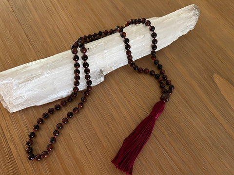 Red Tigers Eye & Red Jasper Mala