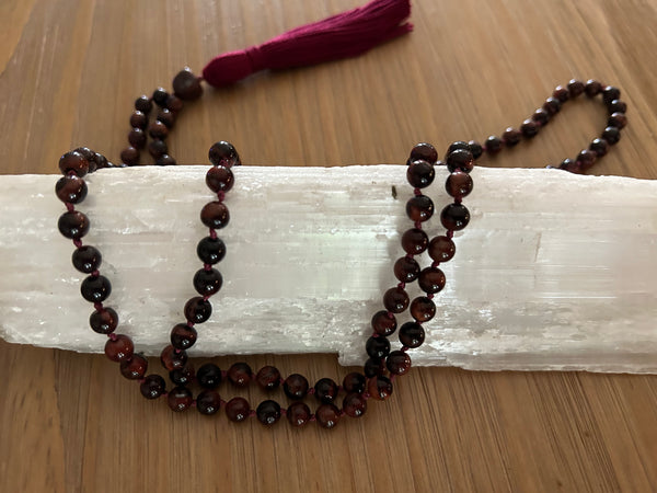 Red Tigers Eye & Red Jasper Mala