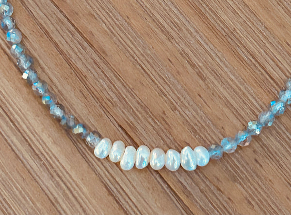 Labradorite & Fresh Water Pearl Necklace