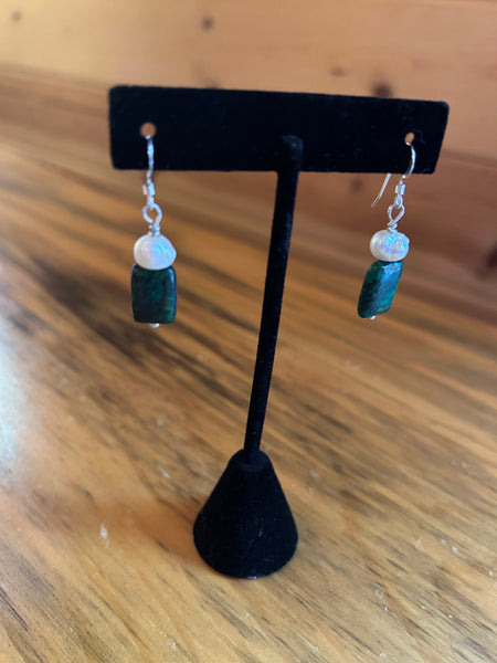 Turquoise & Baroque Pearl Earrings