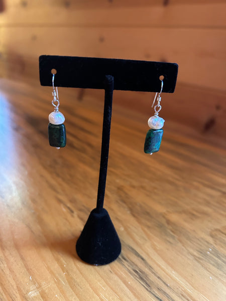 Turquoise & Baroque Pearl Earrings