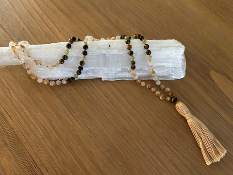Citrine TE Peridot Mala 