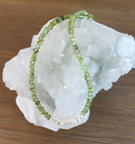 Peridot & Fresh Water Pearl Necklace