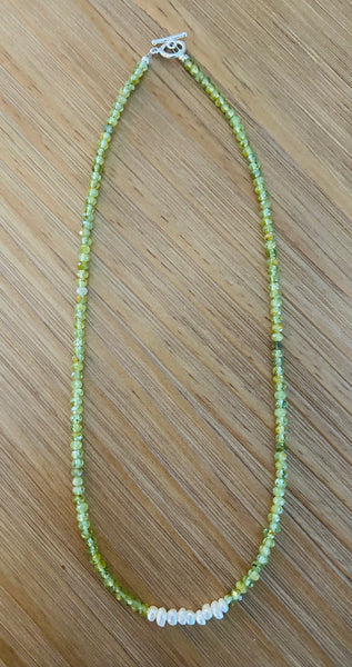 Peridot & Fresh Water Pearl Necklace