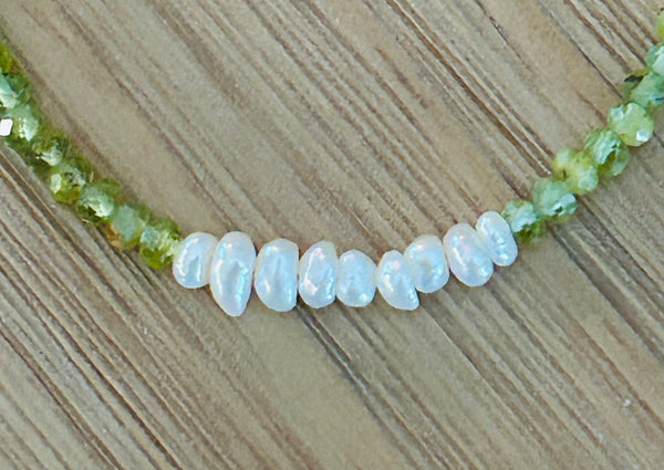 Peridot & Fresh Water Pearl Necklace