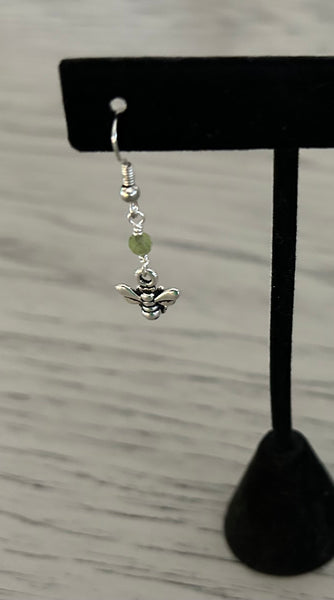 Peridot & Bumble Bee Dangle Earrings