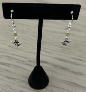 Peridot & Bumble Bee Dangle Earrings