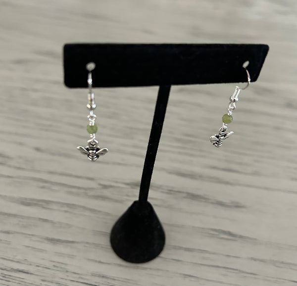 Peridot & Bumble Bee Dangle Earrings