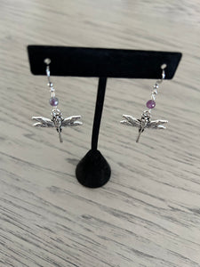 Fluorite Dragonfly Dangle Earrings