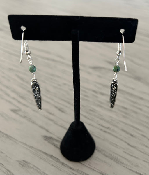 Turquoise & Owl Dangle Earrings