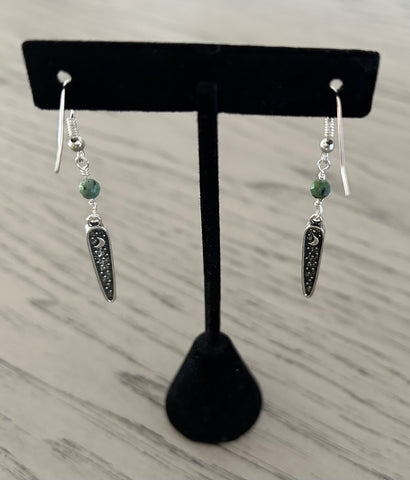 Turquoise & Owl Dangle Earrings