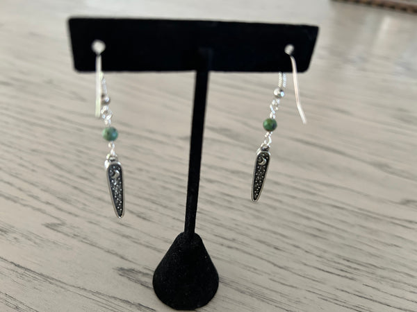 Turquoise & Owl Dangle Earrings