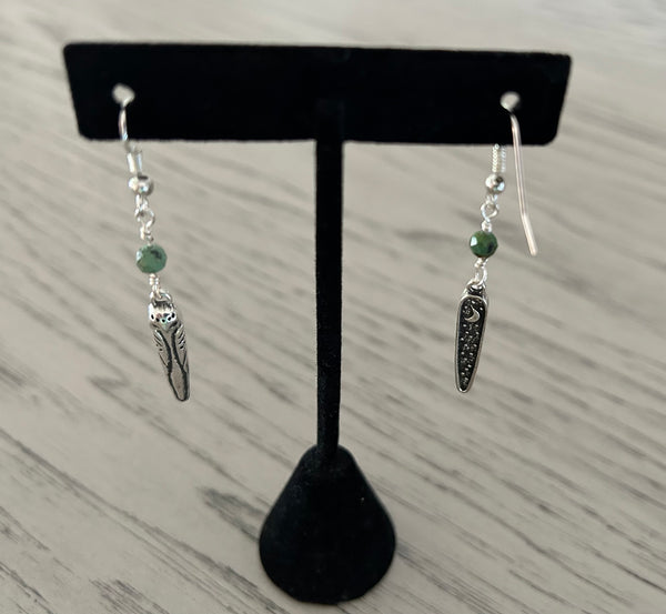 Turquoise & Owl Dangle Earrings