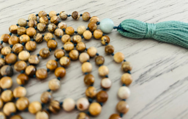 Picture Jasper & Amazonite Mala