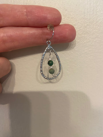 Turquoise & Fresh Water Pearl Earrings